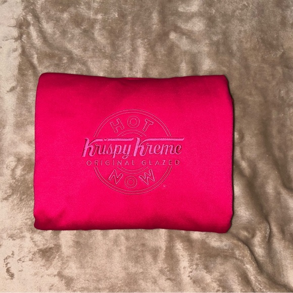Krispy Kreme Embroidered Sweatshirt | Hot Pink | Medium - Picture 7 of 7